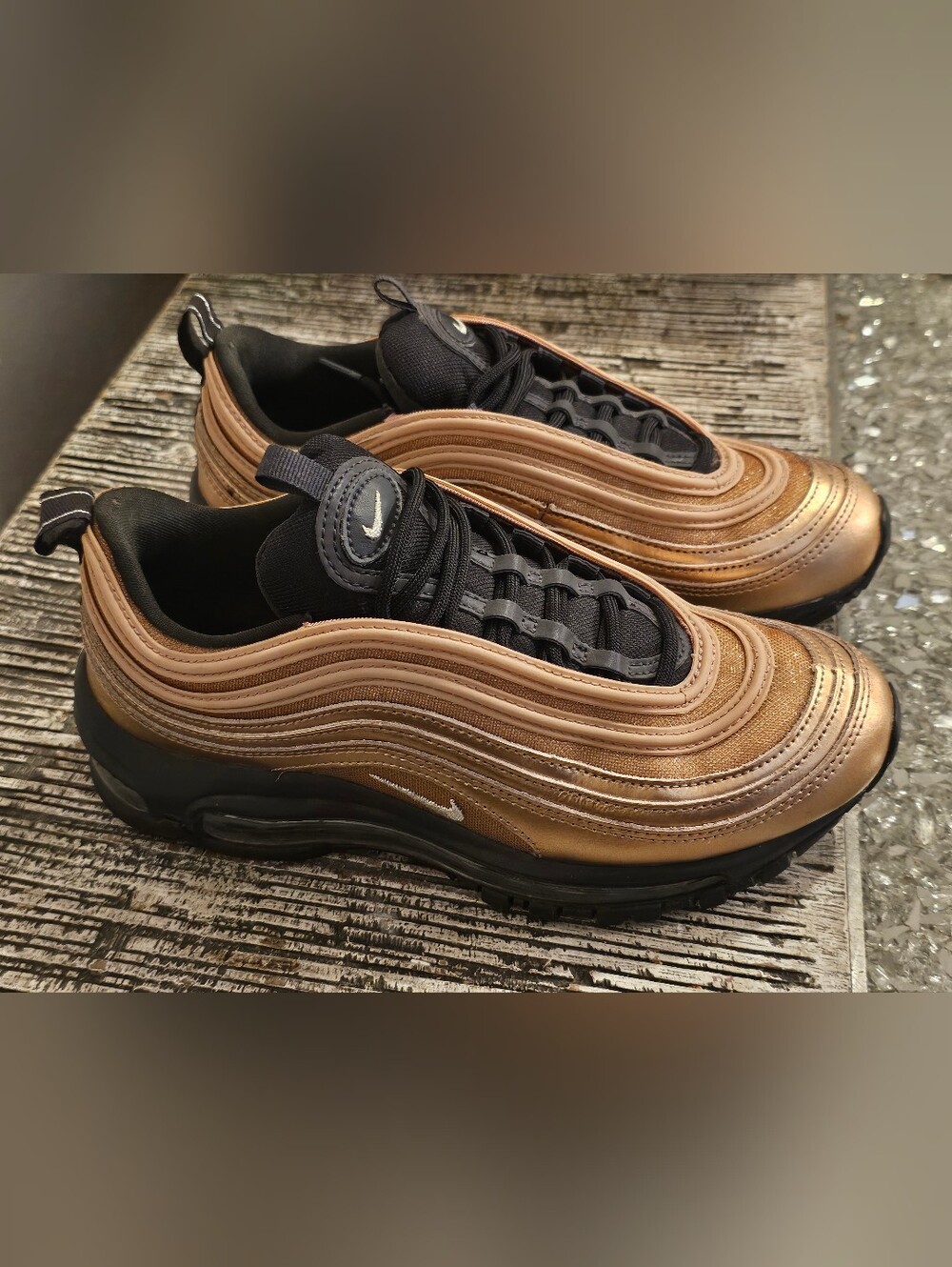 Nike Air Max 97 Metallic Copper Bronze Black Women's Size 6.5 Like New